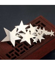Lucky Stars Shining Fashion Alloy Women Hair Barrette - Silver