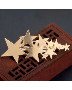 Lucky Stars Shining Fashion Alloy Women Hair Barrette - Golden
