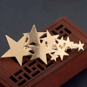 Lucky Stars Shining Fashion Alloy Women Hair Barrette - Golden
