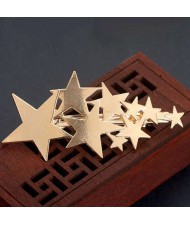 Lucky Stars Shining Fashion Alloy Women Hair Barrette - Golden