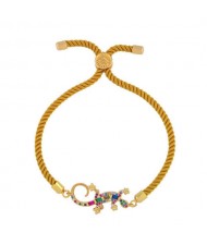 Colorful Cubic Zirconia Inlaid Gecko Eye Elements 18K Gold Plared Fine Jewelry Type Bracelets