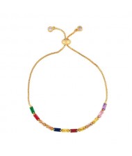 Colorful Cubic Zirconia Inlaid Gecko Eye Elements 18K Gold Plared Fine Jewelry Type Bracelets