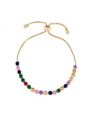 Colorful Cubic Zirconia Inlaid Gecko Eye Elements 18K Gold Plared Fine Jewelry Type Bracelets