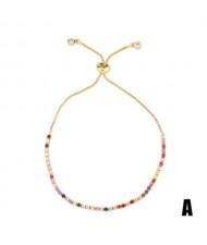 Colorful Cubic Zirconia Inlaid Magic Eyes 18K Gold Plared Fine Jewelry Type Bracelets