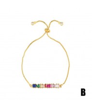 Colorful Cubic Zirconia Inlaid Magic Eyes 18K Gold Plared Fine Jewelry Type Bracelets