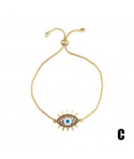 Colorful Cubic Zirconia Inlaid Magic Eyes 18K Gold Plared Fine Jewelry Type Bracelets