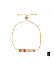 Colorful Cubic Zirconia Inlaid Magic Eyes 18K Gold Plared Fine Jewelry Type Bracelets