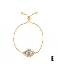 Colorful Cubic Zirconia Inlaid Magic Eyes 18K Gold Plared Fine Jewelry Type Bracelets