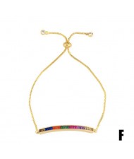 Colorful Cubic Zirconia Inlaid Magic Eyes 18K Gold Plared Fine Jewelry Type Bracelets