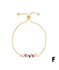 Colorful Cubic Zirconia Embellished Evil Eye 18K Gold Plated Fine Jewelry Type Bracelets