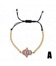 Colorful Cubic Zirconia Inlaid Magic Hand Elements 18K Gold Plated Fine Jewelry Type Bracelets