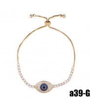 Colorful Cubic Zirconia Inlaid Magic Hand Elements 18K Gold Plated Fine Jewelry Type Bracelets