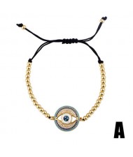 Colorful Cubic Zirconia Inlaid Creative Eyes Design 18K Gold Plated Fine Jewelry Type Bracelets
