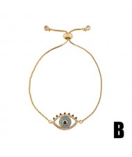 Colorful Cubic Zirconia Inlaid Creative Eyes Design 18K Gold Plated Fine Jewelry Type Bracelets