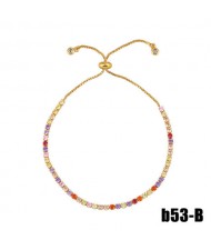Colorful Cubic Zirconia Inlaid Creative Eyes Design 18K Gold Plated Fine Jewelry Type Bracelets
