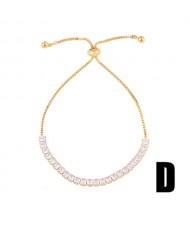 Colorful Cubic Zirconia Inlaid Cactus and Seashell 18K Gold Plated Fine Jewelry Type Bracelets