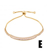 Colorful Cubic Zirconia Inlaid Cactus and Seashell 18K Gold Plated Fine Jewelry Type Bracelets