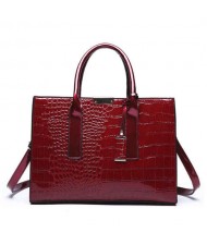 (3 Colors Available) Crocodile Texture Luxurious Design High Fashion Women Handbag/ Shoulder Bag