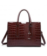 (3 Colors Available) Crocodile Texture Luxurious Design High Fashion Women Handbag/ Shoulder Bag