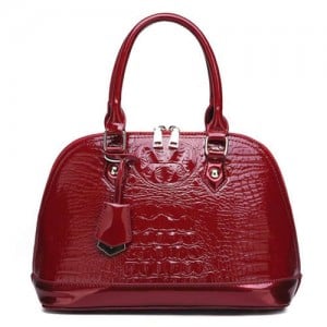 (3 Colors Available) Crocodile Texture Seashell Shape High Fashion Women Handbag/ Shoulder Bag