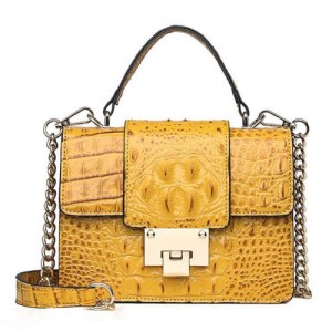 (7 Colors Available) Delicate Buckle Decorated Crocodile Skin Texture Women PU Tote Bag/ Shoulder Bag