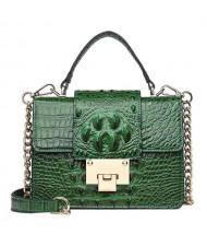 (7 Colors Available) Delicate Buckle Decorated Crocodile Skin Texture Women PU Tote Bag/ Shoulder Bag
