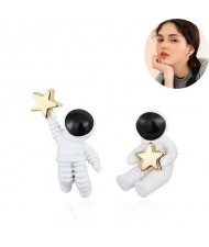 Asymmetric Design Cute Astronauts High Fashion Women Costume Earrings