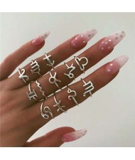 Constellations Design High Fashion 12 pcs Alloy Rings Set