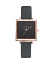 High Fashion Sqaure Index Simple Design Wrist Watch - Ink Green