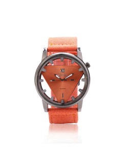 Unique Triangle Index Design High Fashion Men Watch - Orange