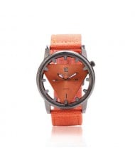 Unique Triangle Index Design High Fashion Men Watch - Orange