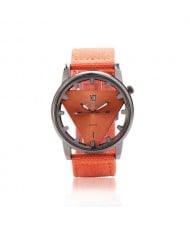 Unique Triangle Index Design High Fashion Men Watch - Orange