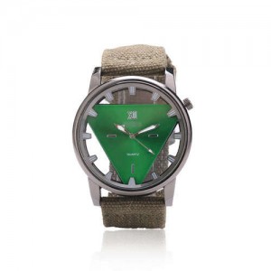 Unique Triangle Index Design High Fashion Men Watch - Green