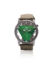 Unique Triangle Index Design High Fashion Men Watch - Green