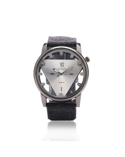 Unique Triangle Index Design High Fashion Men Watch - White