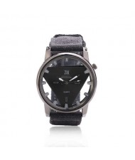 Unique Triangle Index Design High Fashion Men Watch - Black