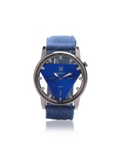 Unique Triangle Index Design High Fashion Men Watch - Blue