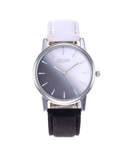 Gradient Colors Index Design High Fashion Wrist Watch - Black