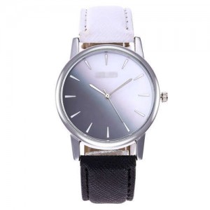 Gradient Colors Index Design High Fashion Wrist Watch - Black