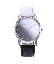 Gradient Colors Index Design High Fashion Wrist Watch - Black