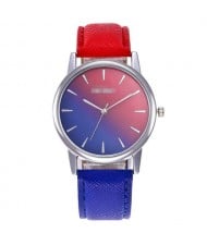 Gradient Colors Index Design High Fashion Wrist Watch - Royal Blue