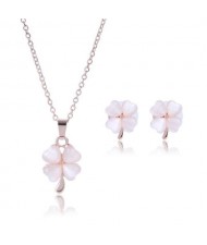 Graceful Flowers Design High Fashion Alloy Jewelry Set