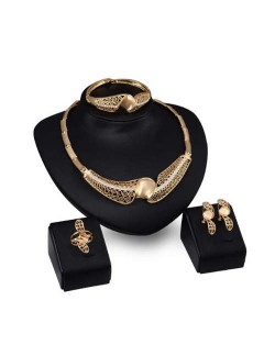 Artistic Swirling Design 4pcs Luxurious Design Alloy Fashion Jewelry Set