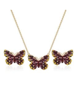 Folk Style Butterfly High Fashion Women Statement Jewelry Set