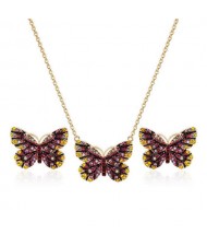 Folk Style Butterfly High Fashion Women Statement Jewelry Set