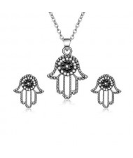 Vintage Hands Design High Fashion Alloy Costume Jewelry Set
