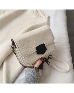 (4 Colors Available) Assorted Cute Elements Embossed with Black Buckle Korean Fashion Women Shoulder Bag