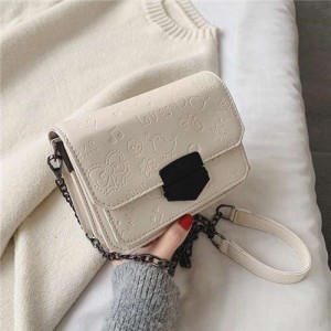 (4 Colors Available) Assorted Cute Elements Embossed with Black Buckle Korean Fashion Women Shoulder Bag