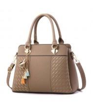 (6 Colors Available) Flower Tassel Design Elegant Women Totebag/ Shoulder Bag