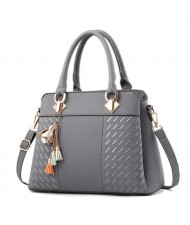 (6 Colors Available) Flower Tassel Design Elegant Women Totebag/ Shoulder Bag